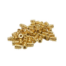 [initeq] #10#10-24 and #10-32 Threaded Heat Set Inserts for 3D Printing Brass Thread Insert Nuts for Plastic (50, #10-24 Short)