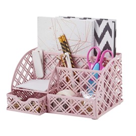 Exerz Desk Organiser, Desk Tidy, Pen Holder, Multifunctional, Metal, Drawer, Paper Holder, EX348-F7