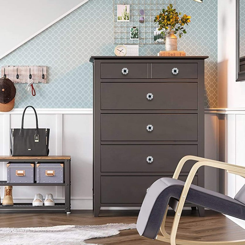 YourGift 12 Pack Drawer Knobs Diamond Shaped Crystal Glass 30mm