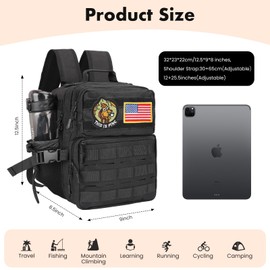 flipfit 9L Mini Tactical Backpack Small Military Gym Backpack for Men Women Molle Daypack Camping Backpack with Patch(Black)