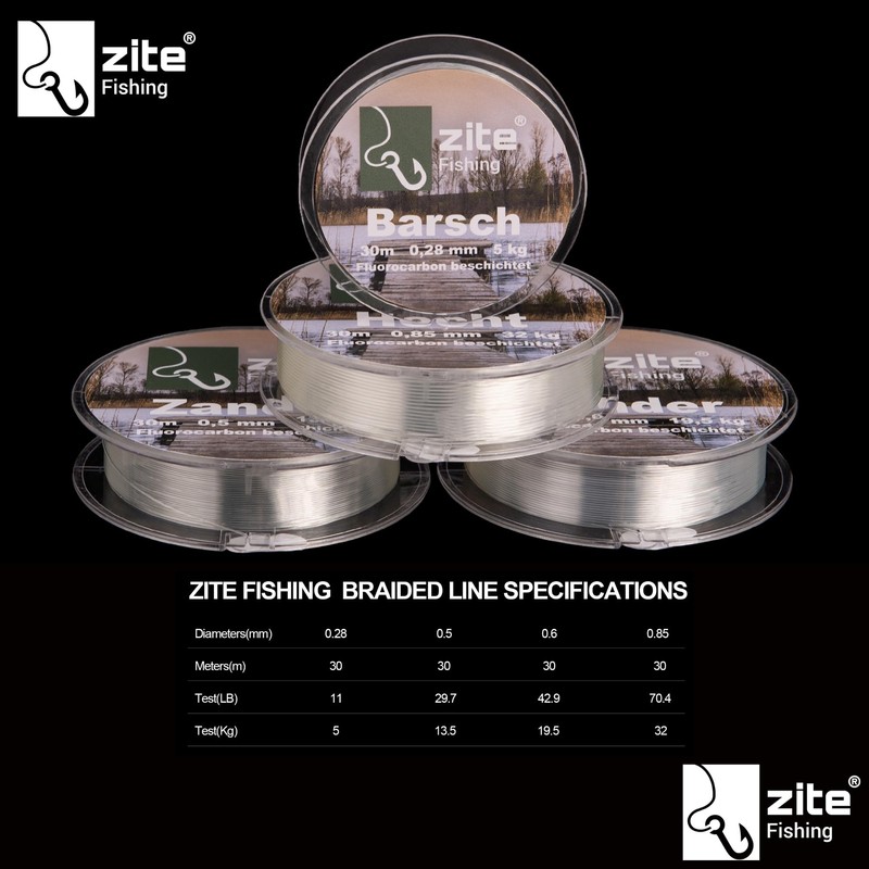 Zite Fishing Fluorocarbon Leader Line 0.85 mm | 30 m