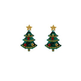 Christmas Tree Earrings for Women Sparkling Colored Christmas Tree Earrings Acrylic Xmas Tree Dangle Earrings Holiday Earrings Christmas Jewelry Gift (A)