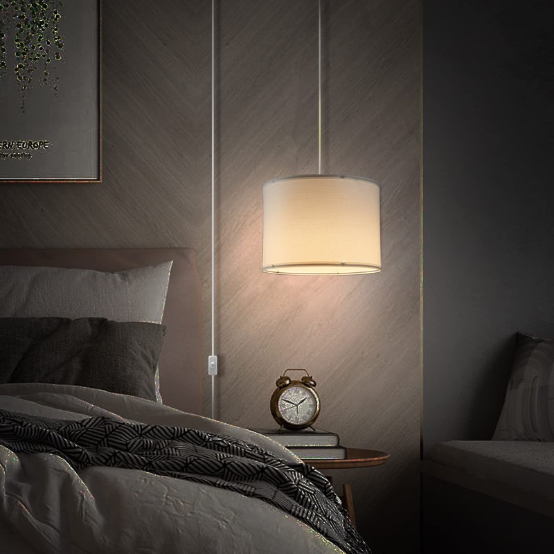 KUAUGST Plug in Pendant Light,15 FT Hanging Lamp with Plug