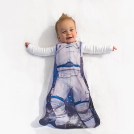 Living Lullaby Designs Baby Sleep Sack 3-9 Months, 1-Way Zipper Polyester Cotton Blend Sleeping Bag for Infant, Wearable Blanket, Sleepsack Swaddle Wrap for Little Girls and Boys (Astronaut)