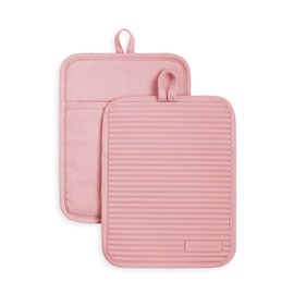 KitchenAid - Juego de Soportes de Silicona Suave Acanalados, Rosa Seca, 7 x 9 Pulgadas