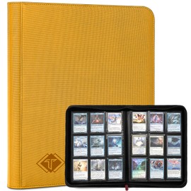 Trading Card Binder, 9 Pockets Card Album Folder Card Collection Folder with Fits MTG Commander EDH Yugioh TCG Playing Cards, Sports Cards (Yellow, 432 Pockets)
