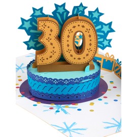Liebessa Geburtstagskarte 30. Geburtstag Pop Up 3D Karte für Frau oder Mann - Handgemachte Jubiläum Glückwunschkarte Geburtstagskarte mit Umschlag