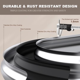 Patiobay Raised Garden Bed, 8x4x1ft Galvanized Outdoor Planter Beds with Safety Edging and Gloves, Oval Metal Planter Box for Gardening Vegetables Flowers Herb