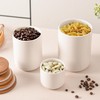 CoorFormer White Ceramic Canister Set with Bamboo Lids, 3-Piece Airtight