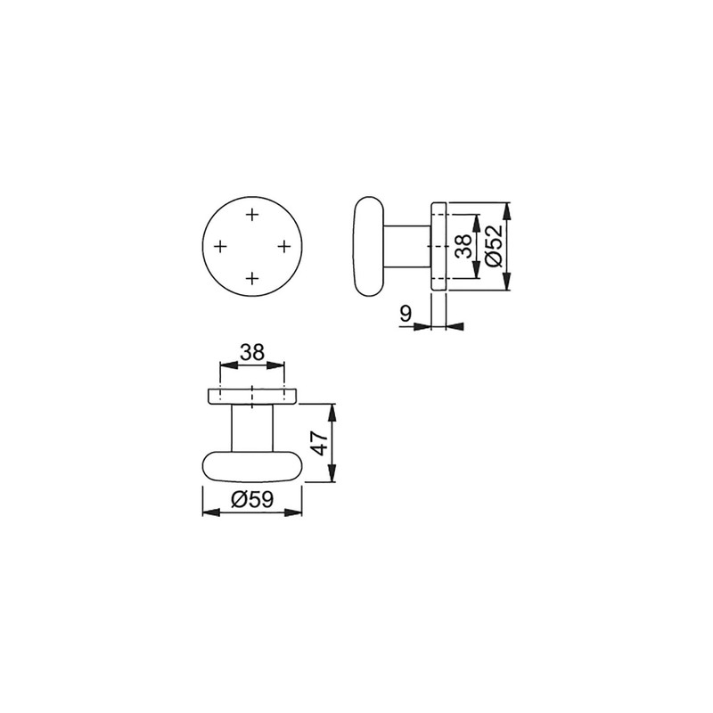 Hoppe Door Knob on Round Rose | Cylinder | Aluminium