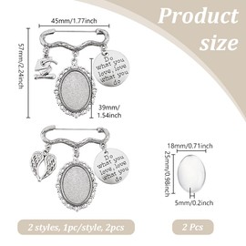 AHANDMAKER 2pcs Pin Photo Charm 2 Styles Memorial Photo Charm Graduation Memorial Charm Brooch Memorial Charm Lapel Charm for Bridal Shower Wedding Bachelor Party Ceremony Charms
