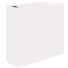 3 Inch Binder 3 Ring Binders White, Slant D-Ring 3” Clear View Cover with 2 Inside Pockets, Heavy Duty Colored School Supplies Office and Home Binders – by Enday
