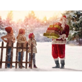 KOMUSMO Santa Slaus Costume 9PCS, Deluxe Velvet Christmas Santa Claus Costume for Men, Holiday Xmas Adult Santa Outfit Cosplay