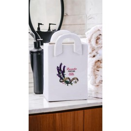 GMMH Country House Vintage Bathroom Accessory Set Lavender Bathroom Accessory Set Soap Dispenser Toilet Brush Ceramic (Decorative Bag)