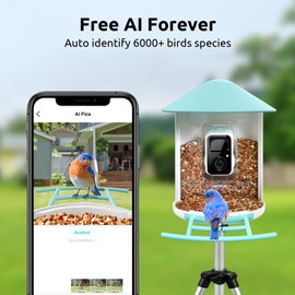 NETVUE Birdfy AI - Smart Bird Feeder with Camera, Free AI Forever, Auto Capture & Identify 6000+ Bird Species, Bird Videos for Birdwatching, Ideal Gift for Bird Lover