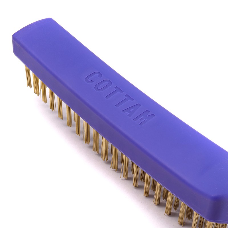 COTTAM Wire Brush | 4 Row | Comfort Grip (Brass)