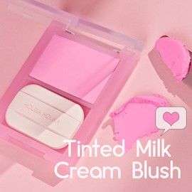 HOLIKAHOLIKA TINTED MILK CREAM BRUSH HOLIKA HOLIKA WITH PUFFS CREAM TEAK TEAK RUDDY SEMI GLOW PORE COVER PINK PEACH ROSE SHINE TRANSPARENT (#01 Cutie Pie, Normal)