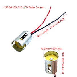 4 Pcs BA15S 1141 P21W S25 1156 Car LED Bulb Sockets, Single Contact 1141 1156 Socket Car Bulb Adapter with Pre-Wire for Car Turn Signal Tail Stop Brake Light Rear Light