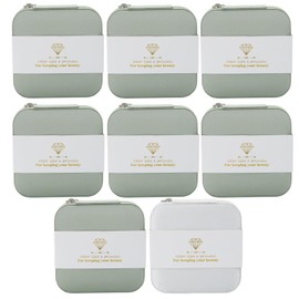 Bridesmaid Proposal Gifts Travel Jewelry Case Jewelry Travel Organizer Small Bachelorette party Jewelry Box Bridesmaid Gift Boxes Mini Storage Organizer Storage Box (8, Fabric White&Sage Green)
