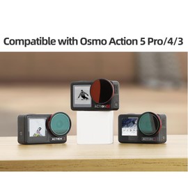 ND Lens Filter Set for DJI Osmo Action 5 Pro/4/3,Multi Coated HD Neutral Density Optical Glass -4 Pack (ND8, ND16, ND32, ND64)