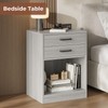 ADORNEVE Nightstands Set of 2,Grey Nightstand with Charging Station &