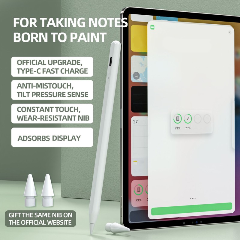 Bluetooth Stylus Pencil for IOS Tablet Tilt Pressure Touch Screen