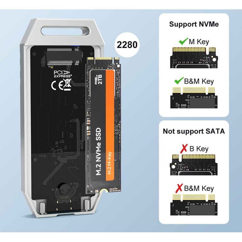 KALEA-INFORMATIQUE USB 4.0 Thunderbolt 4 40G Case for M2 NVMe