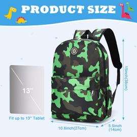 Aucuu Kids Backpack, Camouflage School Backpack, Boys Girls Toddler Primary School Bag, Waterproof Nylon Rucksack, Casual Daypack, Book Bag for Campus Outdoor Travel Sports