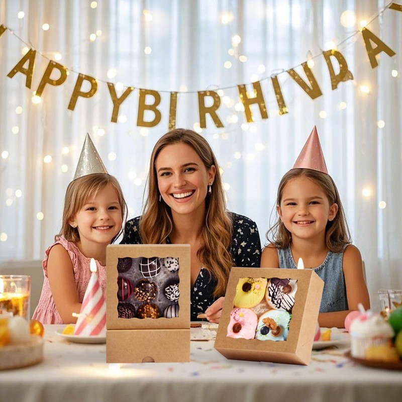 SLShePack 20 Pack Bakery Boxes 5x5x2 Inches Chocolate Covered Strawberries