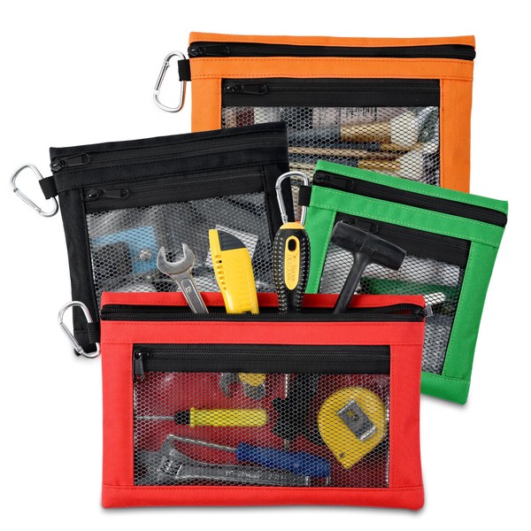 OTraki OTraki Clear Tool Pouch Bag with Zipper 4 Pcs