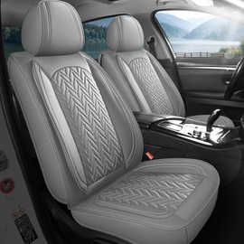 SCITOO 2PCS Car Seat Covers, Waterproof Front Seat Covers Automotive Seat Covers Vehicle Seat Covers Car Seat Protector Seat Cover Set for Cars SUV Pick-up Truck Sedan (2PCS Front, Gray)