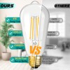 4-Pack Vintage 8W ST64 LED Edison Light Bulbs 100W Equivalent,