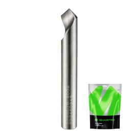 SHARPRO Chamfer Router Bits V Groove O Flute Spiral Router Bit 90 Degree 1/4 Inch Shank CNC Carbide V-bit for Engraving and Chamfering Lettering, Ideal for Wood, Metals(HB125-400) and PVC