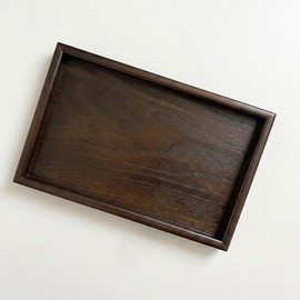 Yamake Lacquerware Shop Tray, Obon Wood, Ebony Style, Stylish, Made in Japan, 10.6 x 7.1 inches (27 x 18 cm)