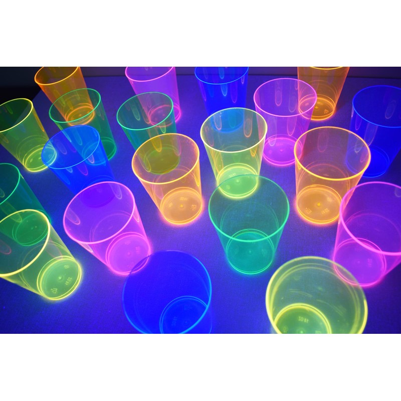 DIRECTGLOW LLC 100ct Blacklight Reactive 10oz Party Cups + 5