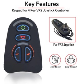 AlveyTech Keypad for 4 Key VR2 Joystick Controller - Pad for Drive, Golden, Jazzy, Merits, and Rascal Electric Mobility Power Chair with VR2 Controllers (RECPART1129 / MBZ00058 / P77909 / 503066)