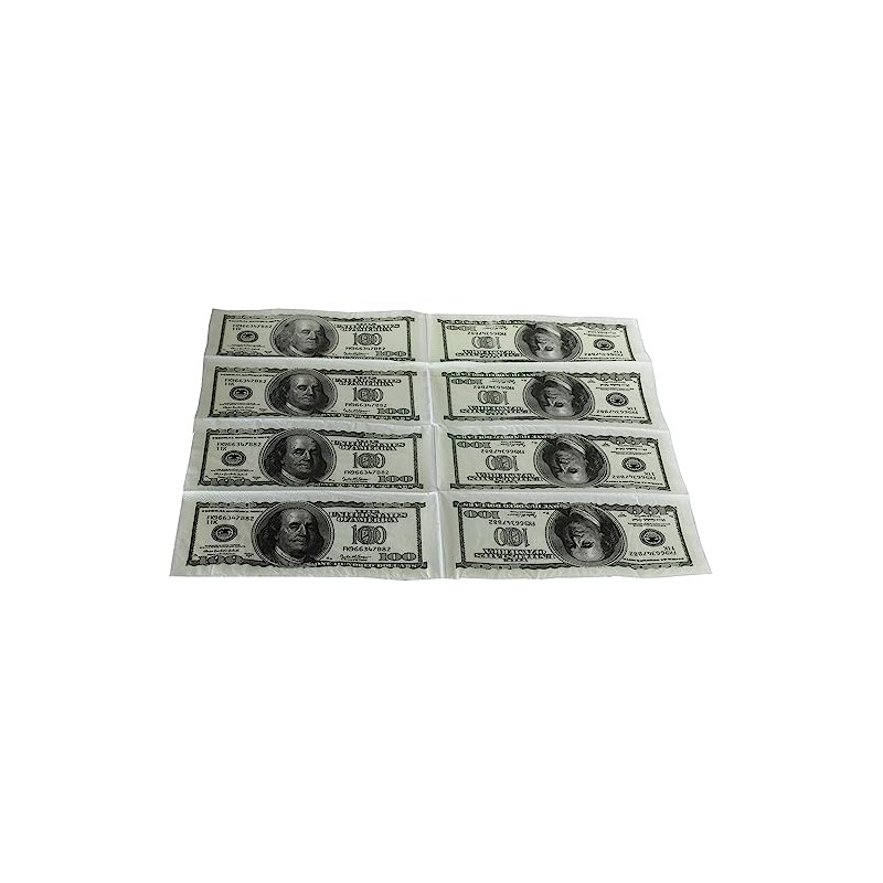 10 Double Veiled Napkins Party Birthday Theme Banknote 100 Dollars