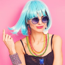 mizikuu 20Pcs Sports Headband and Wristband Set, 80s Neon Sweat Bands Absorbent for Gym Sports Yoga Running Sweatbands for Women Soft and Elastic