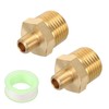 sourcing map 2pcs Hex Nipple Brass Pipe Fitting, 1/8 NPT