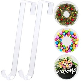 2 Pack 15 in Wreath Hangers: for Front Door, Holiday Decor  Plastic - Color: Clear-15IN 2Pack