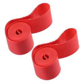 A ABSOPRO 16" Bike Wheel Rim Strip Rim Tape Inner Tube Band PVC Red (Set of 2)