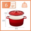 Velaze 6 QT Enameled Cast Iron Dutch Oven, Dual Handles