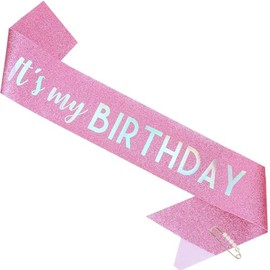 ZHBDPaty "It's My Birthday" Glitter Sash - Birthday Decorations for Women, Birthday Girl, for Birthday Party Supply Accessories (2 Pink)