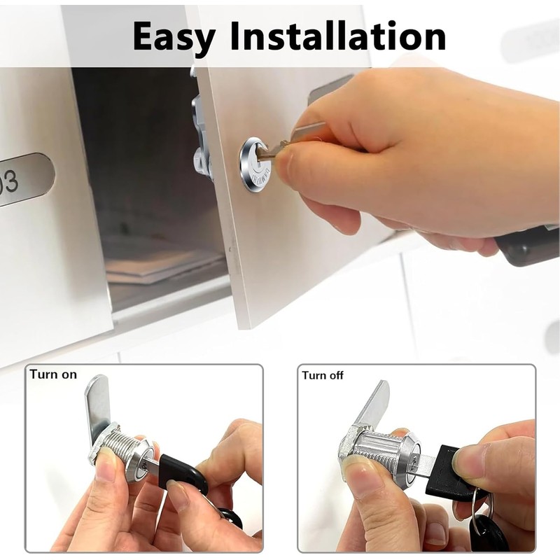 Letter Box Lock, Comes with 6 Keys and 6 Different