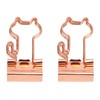 100 Pcs Binder Clips Metal Hollow Cat Shape Rose Gold