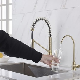 Drinking Water Faucet, Kitchen Beverage Faucet in 304 Stainless Steel, Non-Air-Gap Pure Water Filter Faucet for Sink, Fit for Reverse Osmosis Water Purify System
