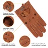 Mens Touchscreen Unlined Leather Driving Gloves,Camel,XL