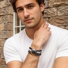 Avotto Mens Beaded Bracelets Tiger Eye Initial Bracelet for Men