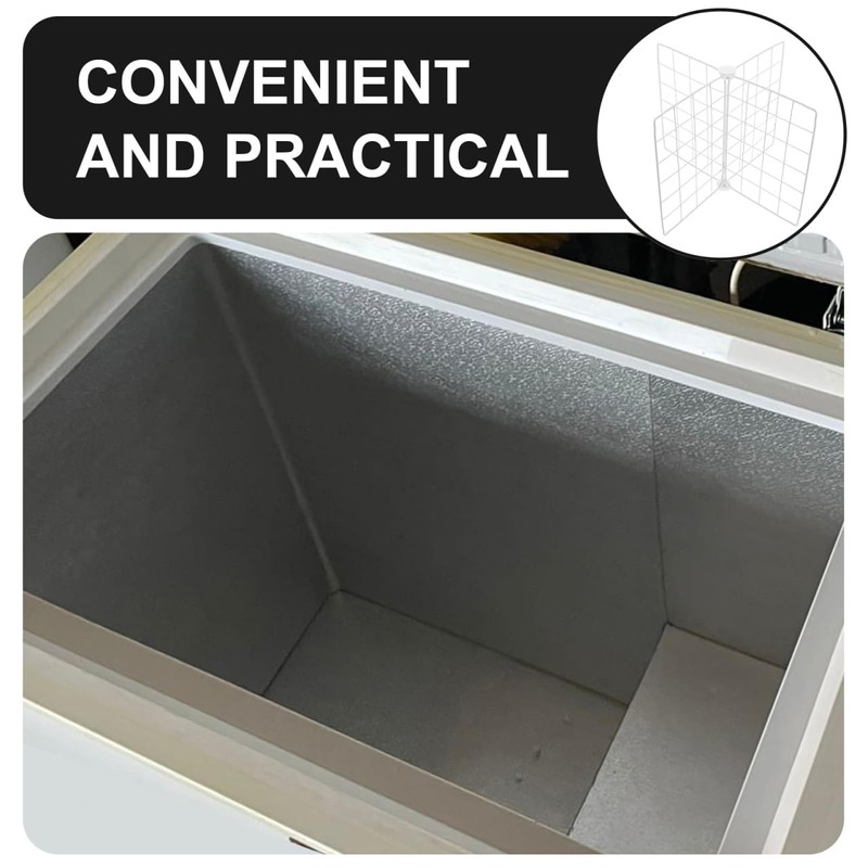 FUNNETOYU Organizzatore congelatore con griglia ventilata divisore filo metallico regolabile