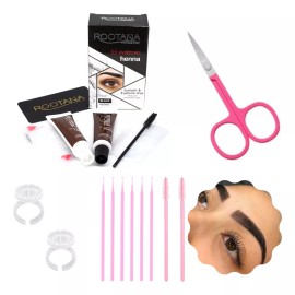 HD Kit Hena Ceja Hd Tipo Microblading Henna, Tijera, Anillo